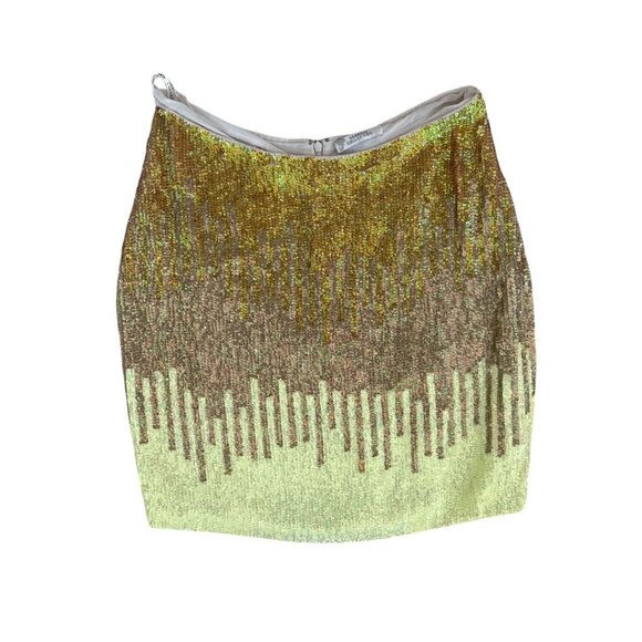 Versace Collection gold sequins mini skirt size 42 - Picture 2 of 6